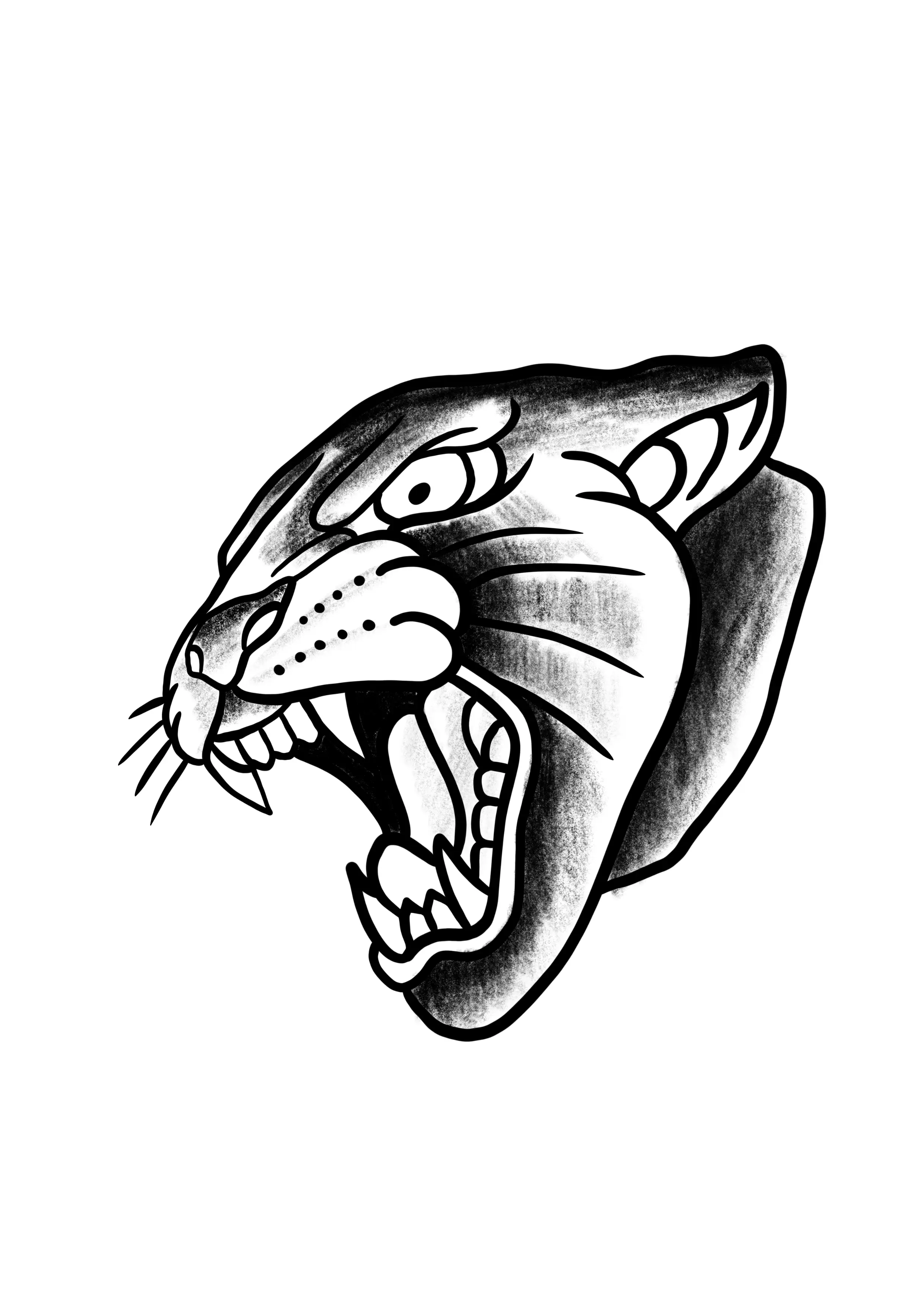 Diseño de Tatuaje, Pantera en estilo Tradicional
