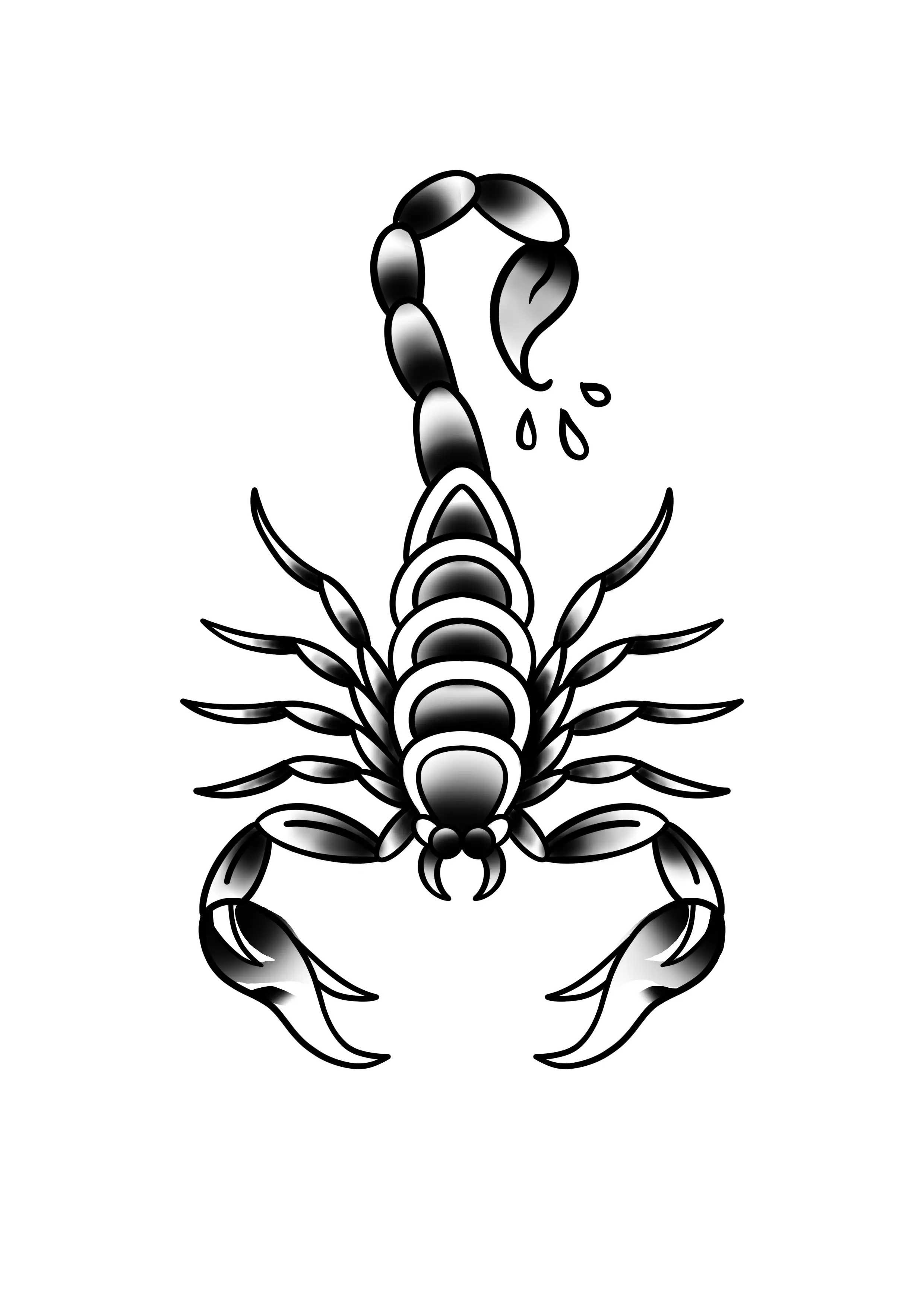 Dibujo de un escorpión en estilo tradicional tattoo