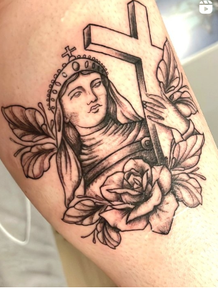Tatuaje de emperatriz Santa Elena en estilo Neotradicional
